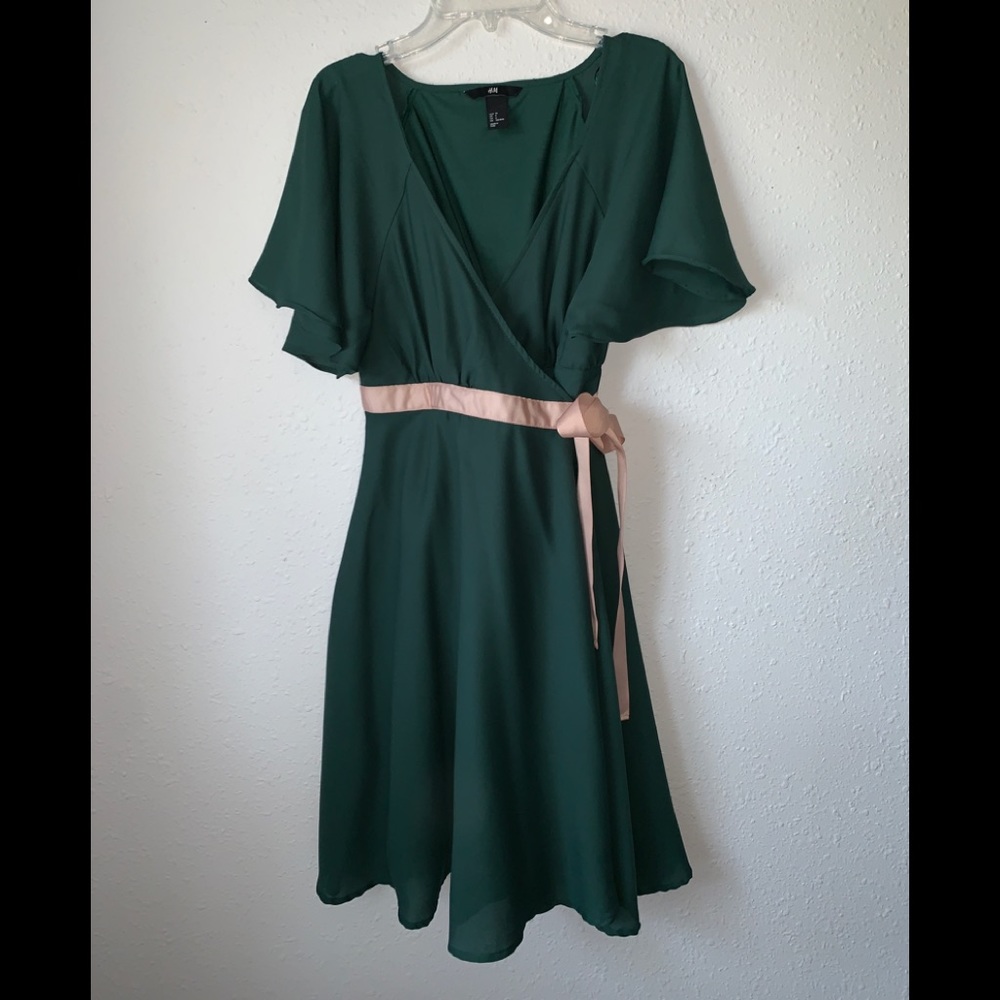 Green wrap dress